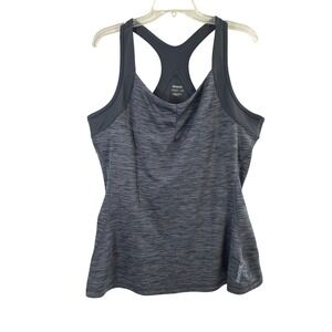 Reebok‎ Womens XXL Tank Top Gray Heathered Workout Sleeveless Exercise Shirt
